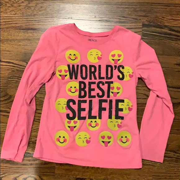 The Children's Place Other - Girls Size 10/12 Pink “selfie” Shirt